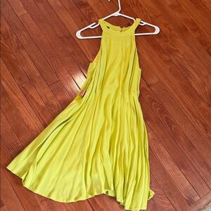 MINKPINK Sleeveless Chartreuse High-Neck Midi Dress